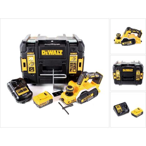 Dewalt – Rabot électrique sans fil 18V 82 mm – Moteur sans balai – Profondeur de rabotage 2 mm – Coffret TSTAK avec batterie 4.0Ah et chargeur (1/5)