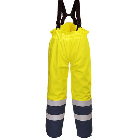 Pantalon multi-normes arc électrique et haute visibilité Portwest Bizflame Multiriques Jaune / Marine L. (1/2)