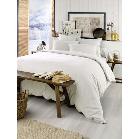 Housse de couette "Candice" toutes dimensions Flanelle de Coton - Candice Neige - Housse de couette 200 x 200 cm - Candice Neige - (1/4)