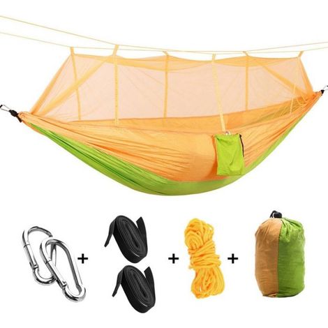 Hamac Anti-moustiques - 260 x 140 cm - Protection Contre Les Insectes - Pour Camping Et Plein Air - Jaune Et Vert Jaunâtre - 1 Pièce (1/5)