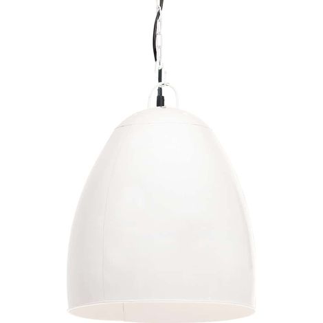 vidaXL Lámpara colgante industrial redonda 25 W blanca 42 cm E27 (1/2)