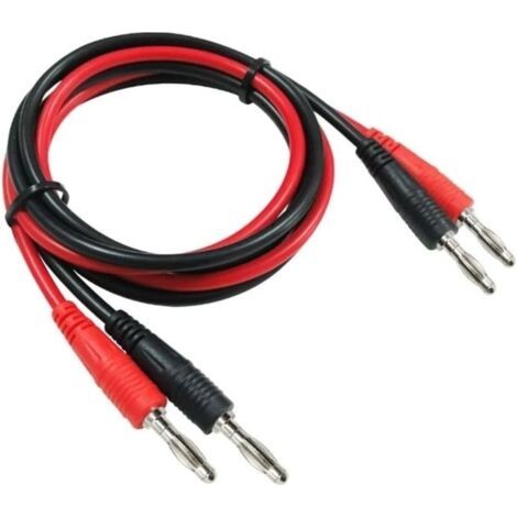 2Pcs P1041 4mm fiche Banane à fiche Banane multimètre cable de Test électronique rallonge de Test - Rouge + Noir