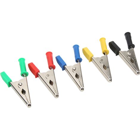 5 Pièces Pinces Crocodile Laiton PVC pour Tests Électriques 20mm 30A 3000V - Idéal Projets Auto et Électronique (1/5)