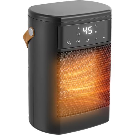 Radiateur d'appoint PTC 1500W, 3 modes, oscillation 70°, protection anti-surchauffe/chute, silencieux portable ECO pour maison/bureau