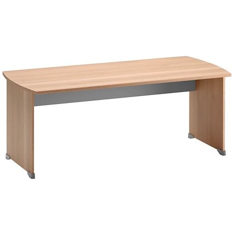 Bureau droit hêtre ambré L 180 x P 80 cm piètement plein bois - Jazz