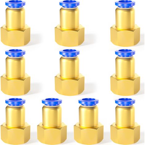 20 pezzi di raccordi a pressione dritti femmina da 6 mm di diametro esterno del tubo x 1/4 BSP (PCF6-02) (1/5)