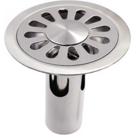 Ronde vloerafvoer van geborsteld roestvrij staal, geschikt voor badkamer, keuken, wasruimte en tuin, 1010 cm (1/3)