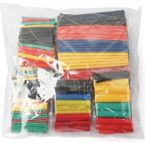 Kit de 164 gaines thermorétractables 2:1 pour isolation électrique 5 couleurs en 8 tailles (1/5)