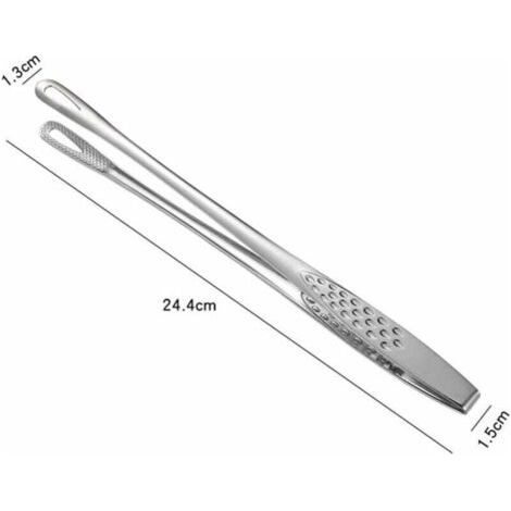 QORVA-Pinces à Aliments en Acier Inoxydable 2 Pcs Pinces de Cuisine en Métal Barbecue Pince Pince à Nourriture pour Poisson Frit Steak Maison Pique-Nique Fournitures de Plein Air-Fei Yu (1/3)