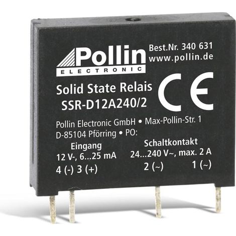 Relais à semi-conducteurs SSR-D12A240/2, 12 V-, 2 A/240 V
