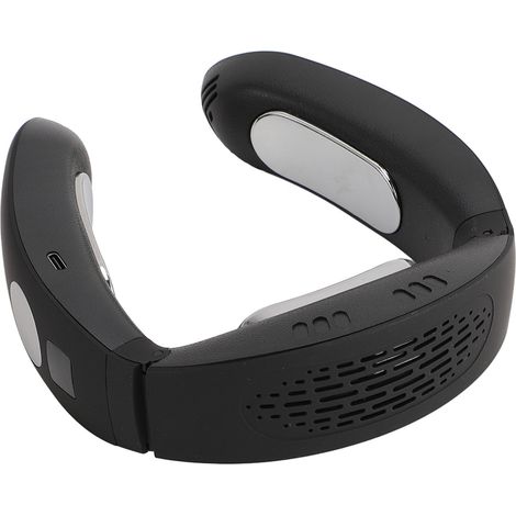 Ventilateur de cou portable sans pales, fonctionnant sur piles, silencieux, USB, pour le camping et la randonnée (noir). (1/5)