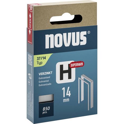 Novus Tools 042-0787 Agrafes fil fin Type 37 850 pc(s) Dimensions (L x l) 14 mm x 10.6 mm (1/2)