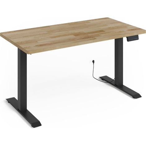 Scrivania regolabile BIM Natural Desk impiallacciatura rovere 140x70x3 nero/rovere