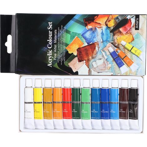 Professional DIY Oil Painting Paints Portable Drawing Pigments Set 12ml x 12pcs (1/5)