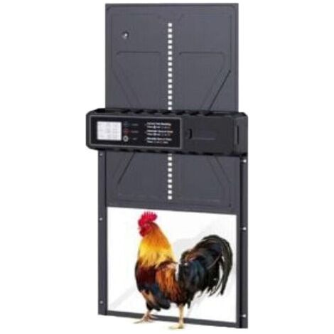 Puerta automática para gallinero con temporizador solar, clasificación de impermeabilidad IP45, puerta automática de aluminio para gallinero con temporizador, abridor de puerta vertical (solo funciona