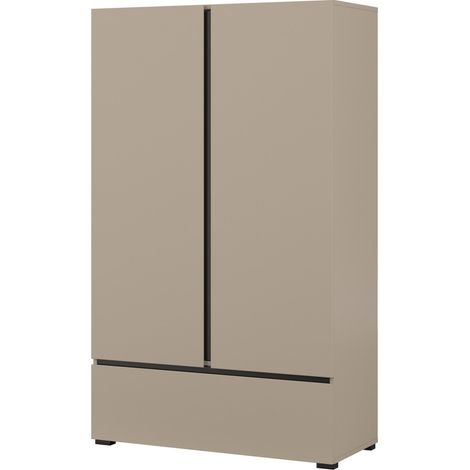 Armadio di stoccaggio HAVANA beige e nero 2 porte 1 cassetto – Eleganza discreta e salvaspazio