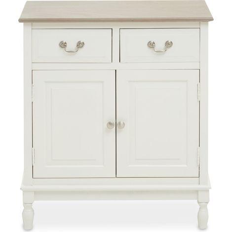 Interiors by Premier 2 Drawer Ivory Sideboard Cabinet, Pine Wood Storage Side Board for Kitchen, Dinning Room, Hallway, & Office (1/5)
