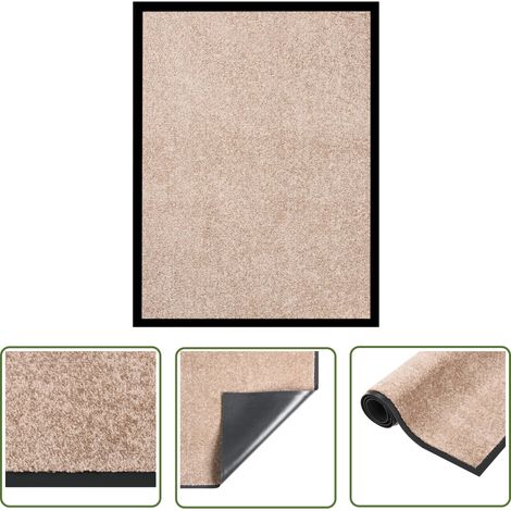 The Living Store Paillasson Beige 40x60 cm - Tapis D'entrée - Paillasson Intérieur - Matelas D'accueil - Tapis Absorbant - Tapis Résistant À L'eau (1/5)