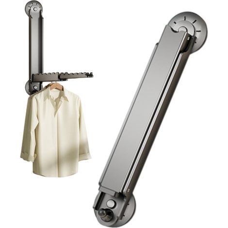 Égouttoir à ventouse, support de séchage pliable pour cintre à linge - Organisateur de cintres pour vêtements à ventouse - Porte-vêtements robuste mural, accessoires de blanchisserie portables et stab (1/5)