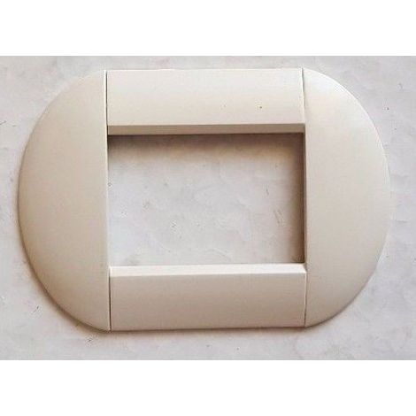 TrAdE Shop Traesio - Placca Placche Placchette Compatibili Living International Light Bombate Bticino - Avorio -7 fori -