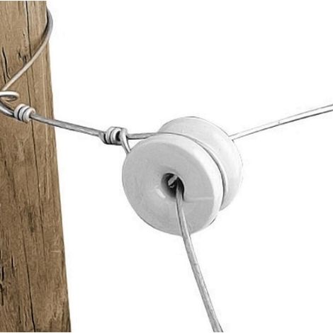 Isolatore d'Angolo in Porcellana Tondo GALLAGHER Confezione 60 Pz. per Recinzioni Elettriche (1/2)