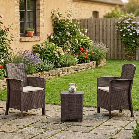 Gartenmöbel-Set: Braunes Outdoor-Sofa (1/5)