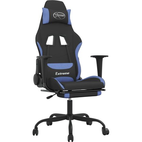 Maison Exclusive - Chaise de jeu avec repose-pied Noir et bleu Tissu