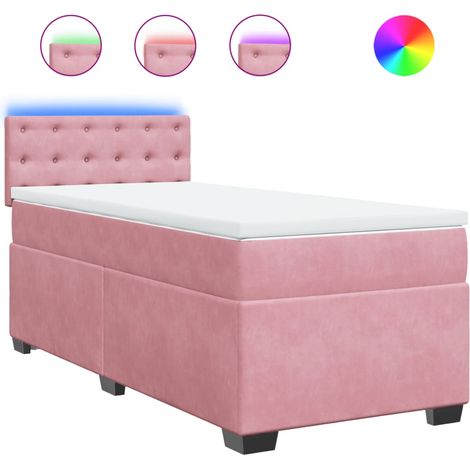 Maison Exclusive - Boxspringbett mit Matratze Rosa 80x200 cm Samt