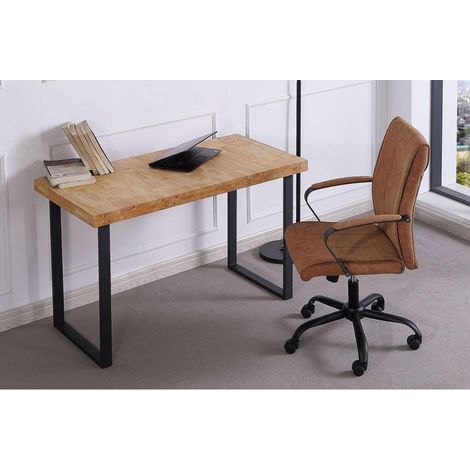 Mesa estudio Natural roble nordish estructura negro 120 cm(ancho) 60 cm(fondo) 73 cm(alto) (1/3)