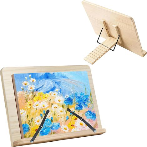 Chevalet de table en bois massif pour A4, 38x29cm, 8 angles réglables pliable et portable – pour artistes, amateurs de loisirs créatifs, débutants et étudiants (1/5)