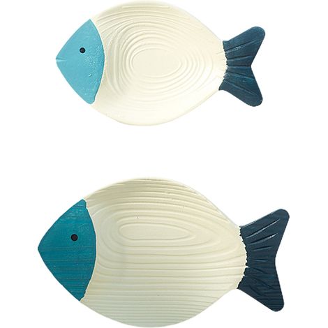 Décoration Murale Poisson en Bois - Ornement Sculptural pour Thème Plage (1/5)