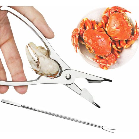 BEBUSINGOTO Pinces de crabe pince à crevettes en alliage de zinc manger des outils de crabe outils de fruits de mer crabe décortiquer cuisine outils de crabe poilu (1/5)