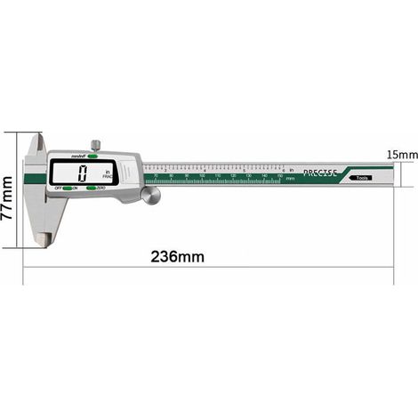 Pieds a coulisse numeriques en acier inoxydable Pieds a coulisse electroniques de haute precision aveaffichage du score 0150 mm livres avebatterie (1/5)
