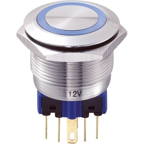 Bouton-poussoir antivandalisme TRU COMPONENTS GQ22-11E/B/12V 701965 250 V/AC 5 A 1 x On/(On) IP65 à rappel 1 pc(s) (1/5)