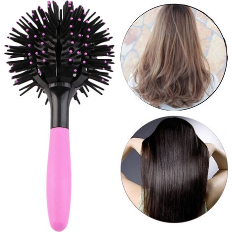 Brosse a cheveux bouclante en forme de sphere demelante et resistant a la chaleur pour créer des boucles volumineuses et naturelles