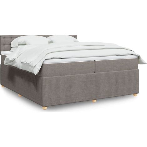 Boxspringbett mit Matratze Taupe 200x200 cm Stoff