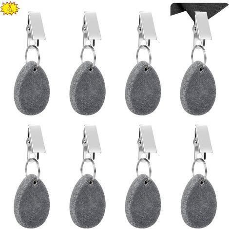 Poids de Nappe, 8Pcs Poids de Nappe en Pierre avec Pince, Poids de Nappes en Marbre, Pendentif Nappe, Pince à Nappe en Pierre pour l'Extérieur, Camping, Pique-Nique, Fête et Jardin (1/5)