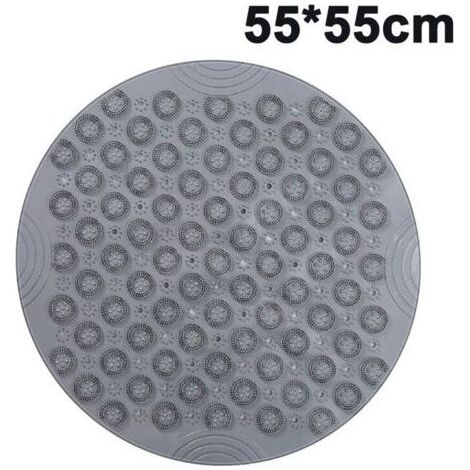 Anti-moisissure tapis de douche rond avec ventouses et trous de drainage pour salle de bain Label (1/4)