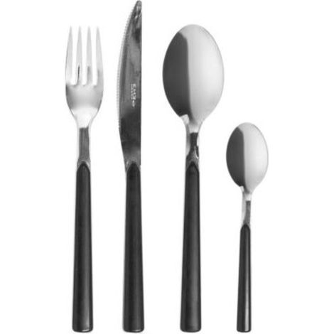 Servizio di Posate da Tavola Completo Fast Nero Eme 24 Pezzi