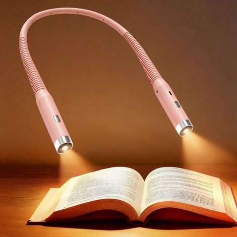 LED-Nackenleselampe, 3 Farben & 9 Helligkeitsstufen einstellbar, faltbare, per USB aufladbare Leselampe zum Lesen im Bett, Stricken, Häkeln, Campen, Arbeiten, Geschenk für Verliebte (1/5)