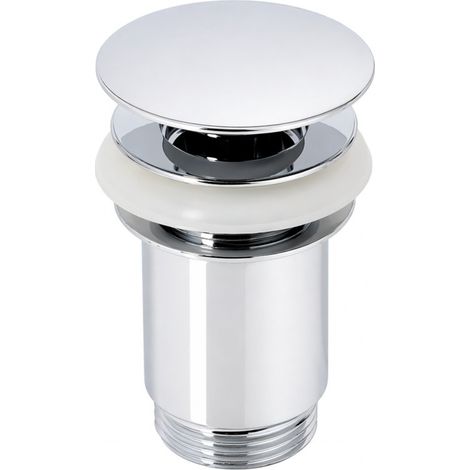 Piletta lavabo grande tappo Click-Clack in ottone cromato