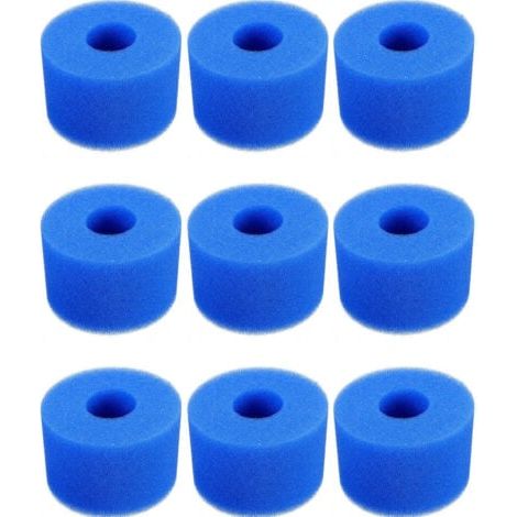 9 Pièces Filtre Piscine, Cartouche de Filtre en Mousse, Mousse pour Filtre Piscine, Réutilisables et Lavables, Filtre en Mousse pour Spa, Piscine (1/5)