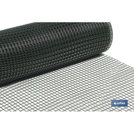 Malla Plástico Cuadrada Jardin 20mm Verde 1x25m