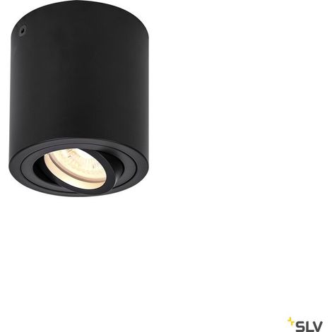Plafonnier intérieur TRILEDO simple rond noir GU10/LED GU10 51mm 10W max - SLV - 1002010 (1/5)