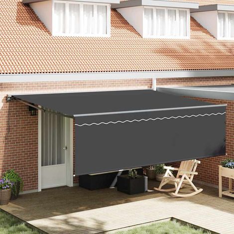 Toldo Retráctil Manual Antracita 450 x 300 cm tela vidaXL (1/5)