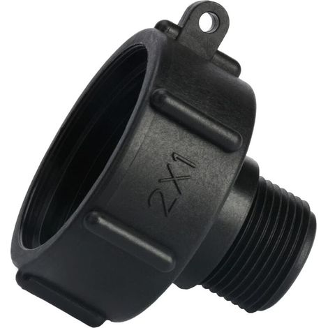 Adaptador de tanque IBC KZQ, conector de manguera de plástico, S60X6, tapa de rosca gruesa a adaptador de grifo de barril de lluvia de 1 pulgada para válvula de barril IBC (1/4)