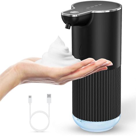 Distributeur automatique de savon moussant, 350 ml, sans contact, pour les mains et la vaisselle, fixation murale, pour la maison et le bureau.