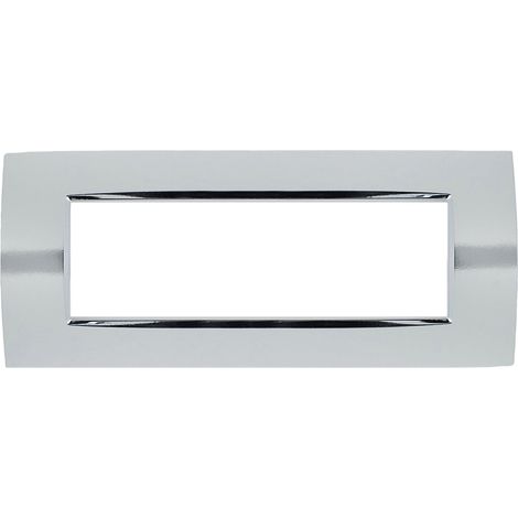 Placca Quadra 3M 4M 7M Compatibile Bticino Living Light Cromo Lucido,7 POSTI (1/3)