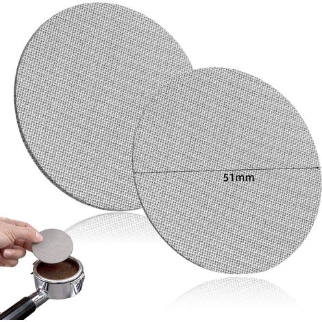 51-mm-Espressofilter – 2 Stück – Edelstahl 316 – 150 μm Maschenweite – Für Kaffeemaschinen – 1 mm und 1,7 mm Dicke (1/5)