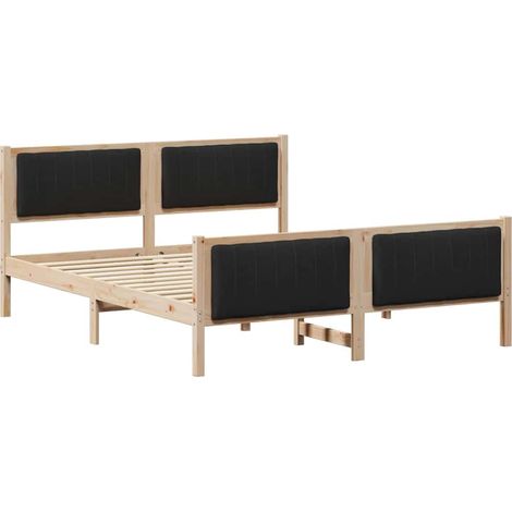 Estructura de cama con cabecera Marrón y negro 160 x 200 cm vidaXL (1/5)